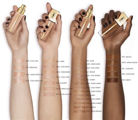 ysl touche eclat foundation swatches|touche eclat foundation shades.